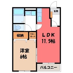 真岡駅 バス10分  真岡工業団地下車：停歩5分 2階の物件間取画像